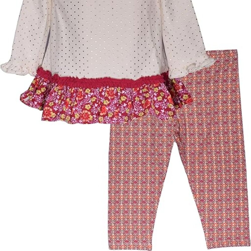 Bonnie Jean Fall Thanksgiving Pumpkin Legging Set Outfit Baby Toddler Girls - Picture 2 of 9